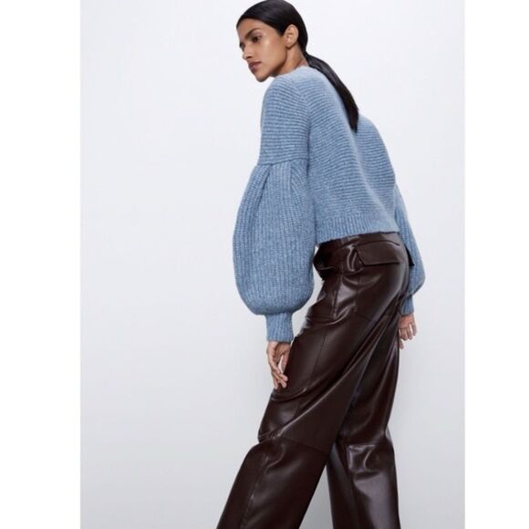 Zara • Metallic thread balloon sleeve sweater - Picture 3 of 9